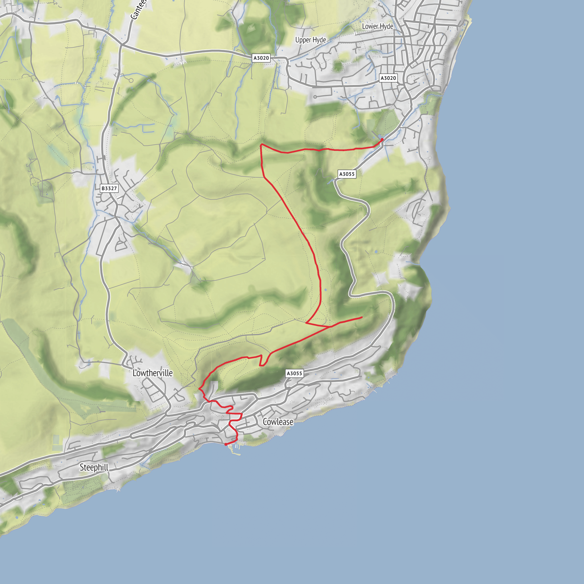 Shanklin to Ventnor Coastal Walk mobile static map