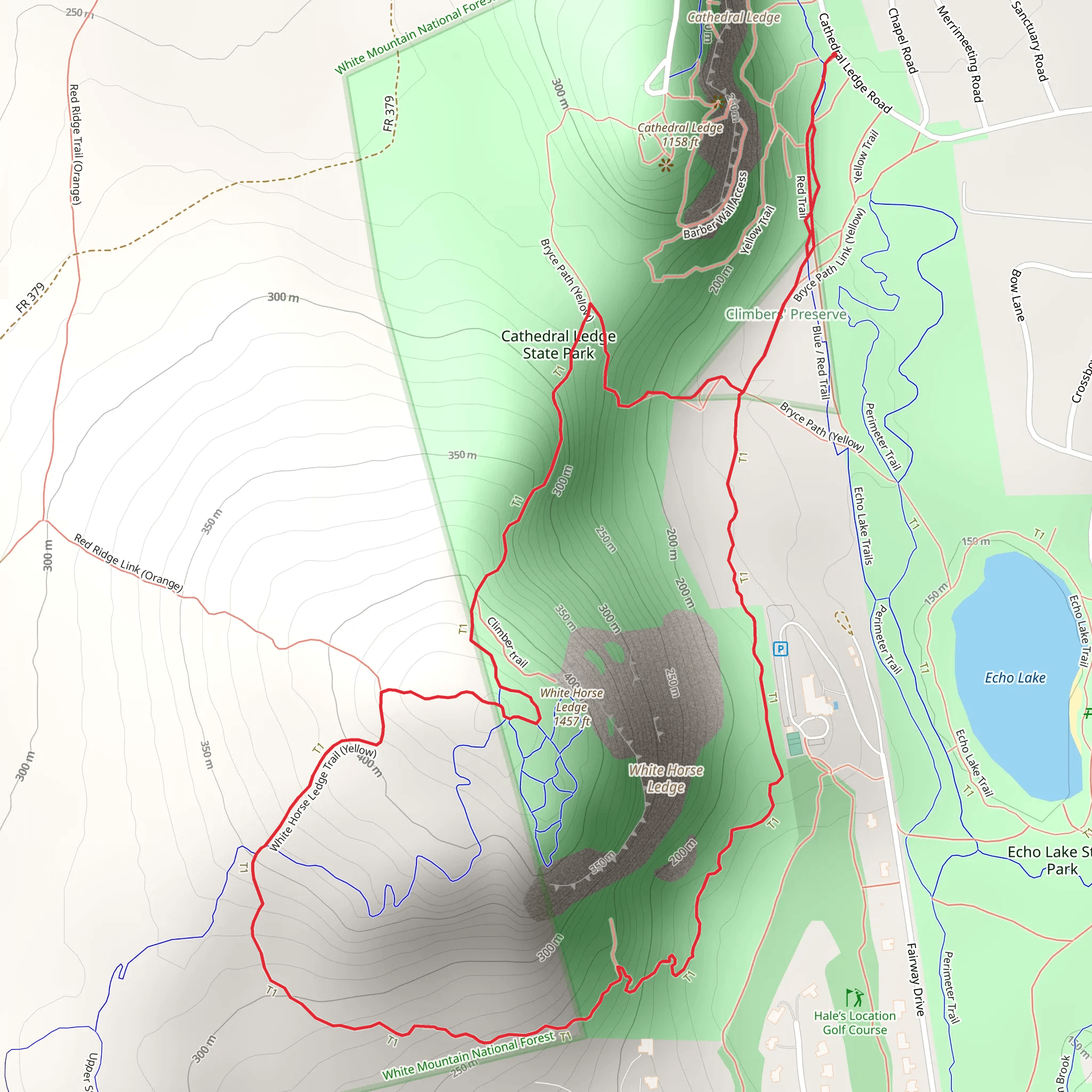White Horse Ledge Loop Trail mobile static map