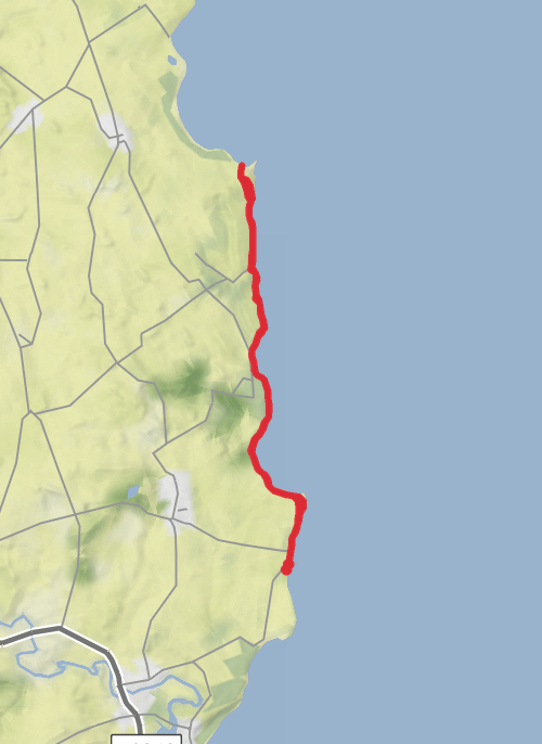 Hike on Boulmer to dunstanbrough Castle mobile static map