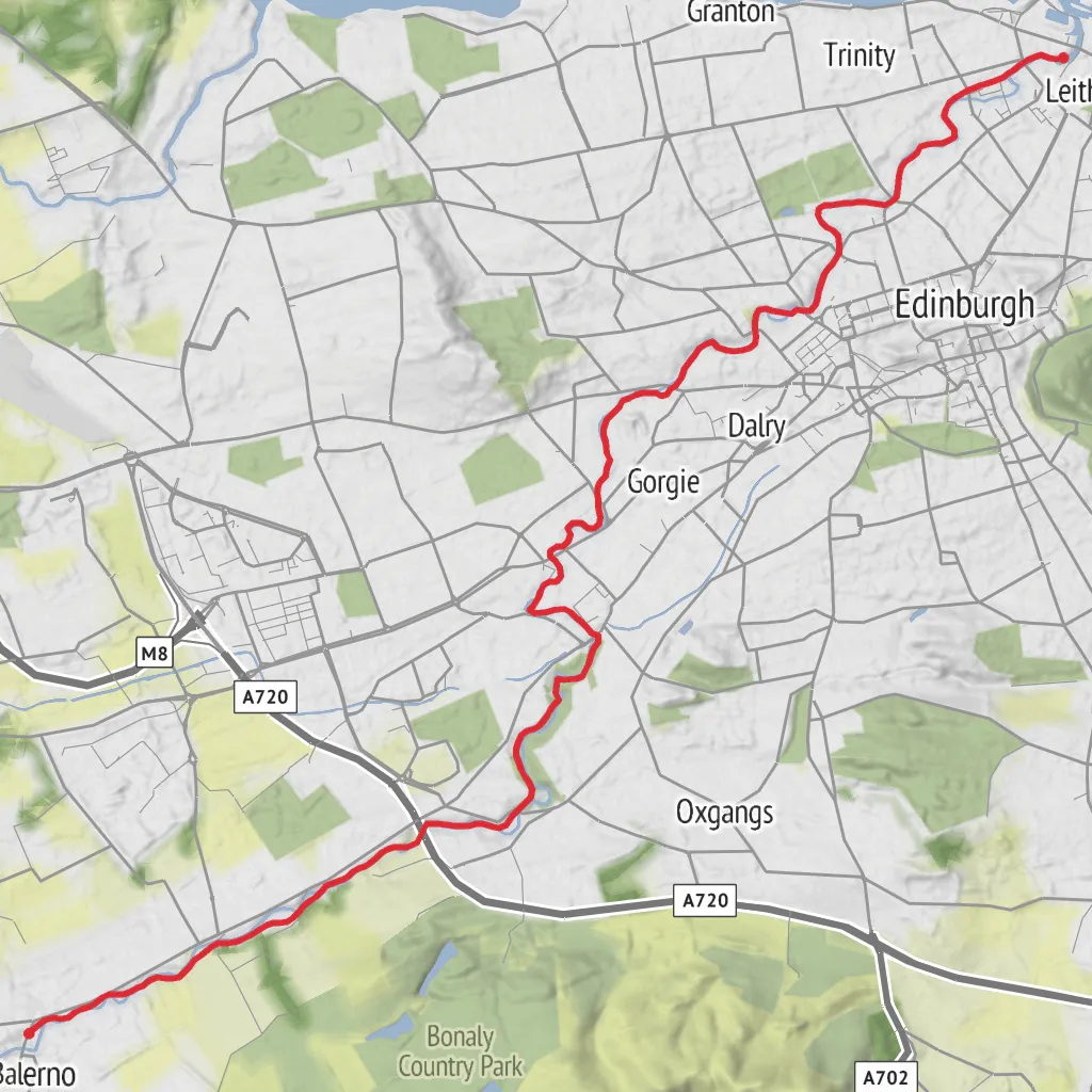 Water of Leith Walkway mobile static map