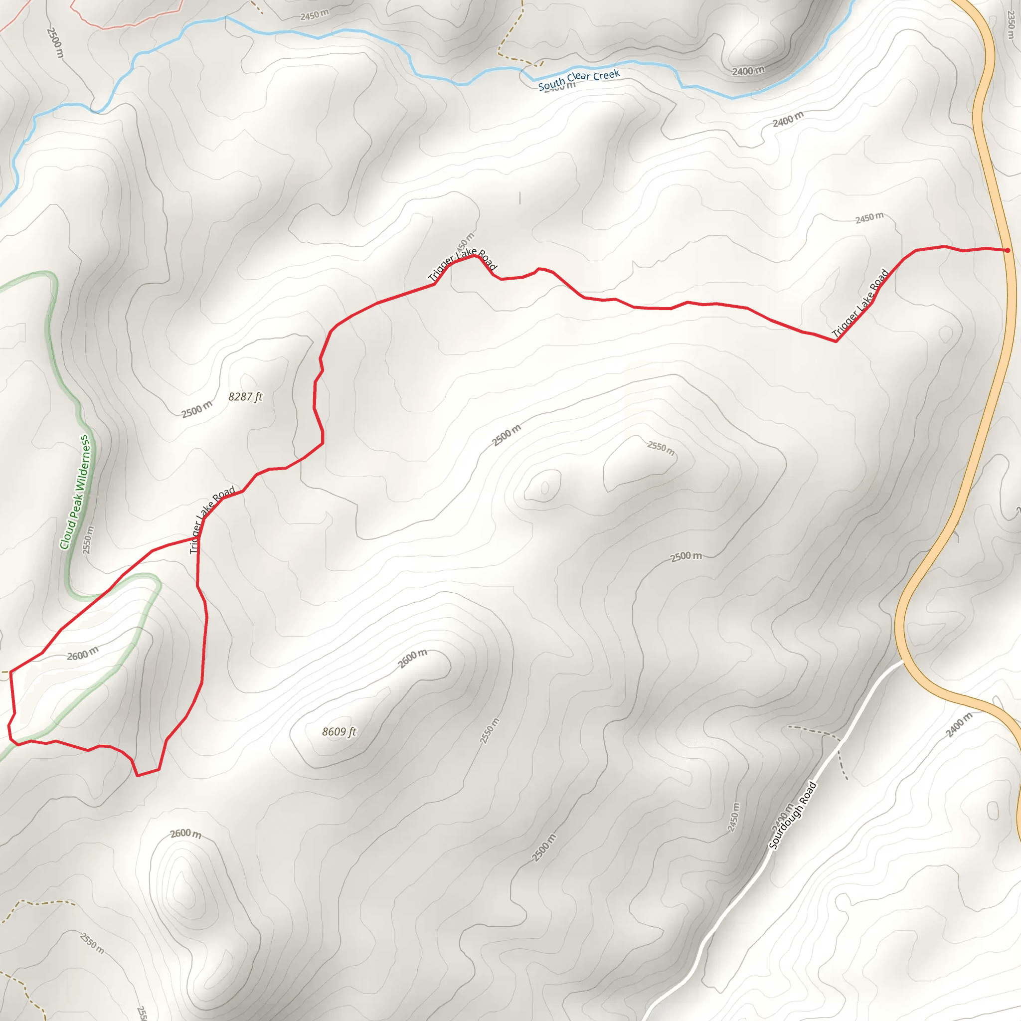 Trigger Lake Road mobile static map