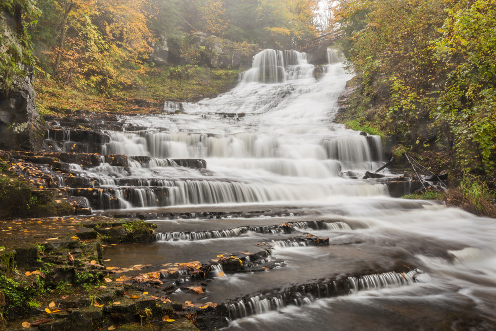 An image depicting the trail Myosotis Lake and Rensselaerville Falls and its surrounding area.