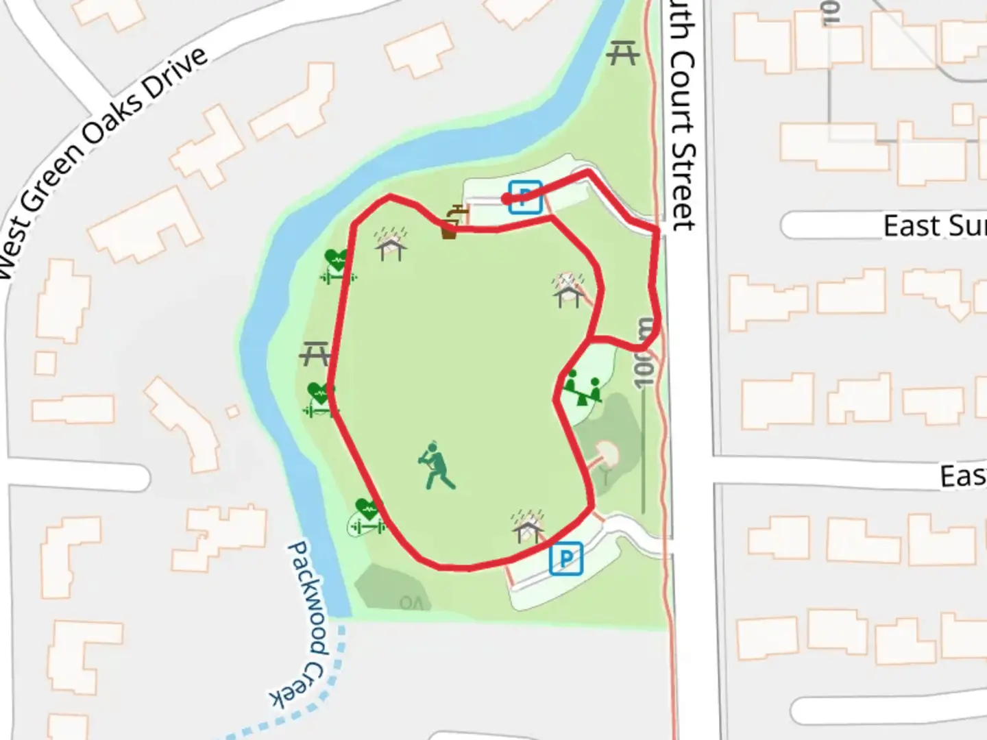 An image depicting the trail Blaine Park Loop and its surrounding area.