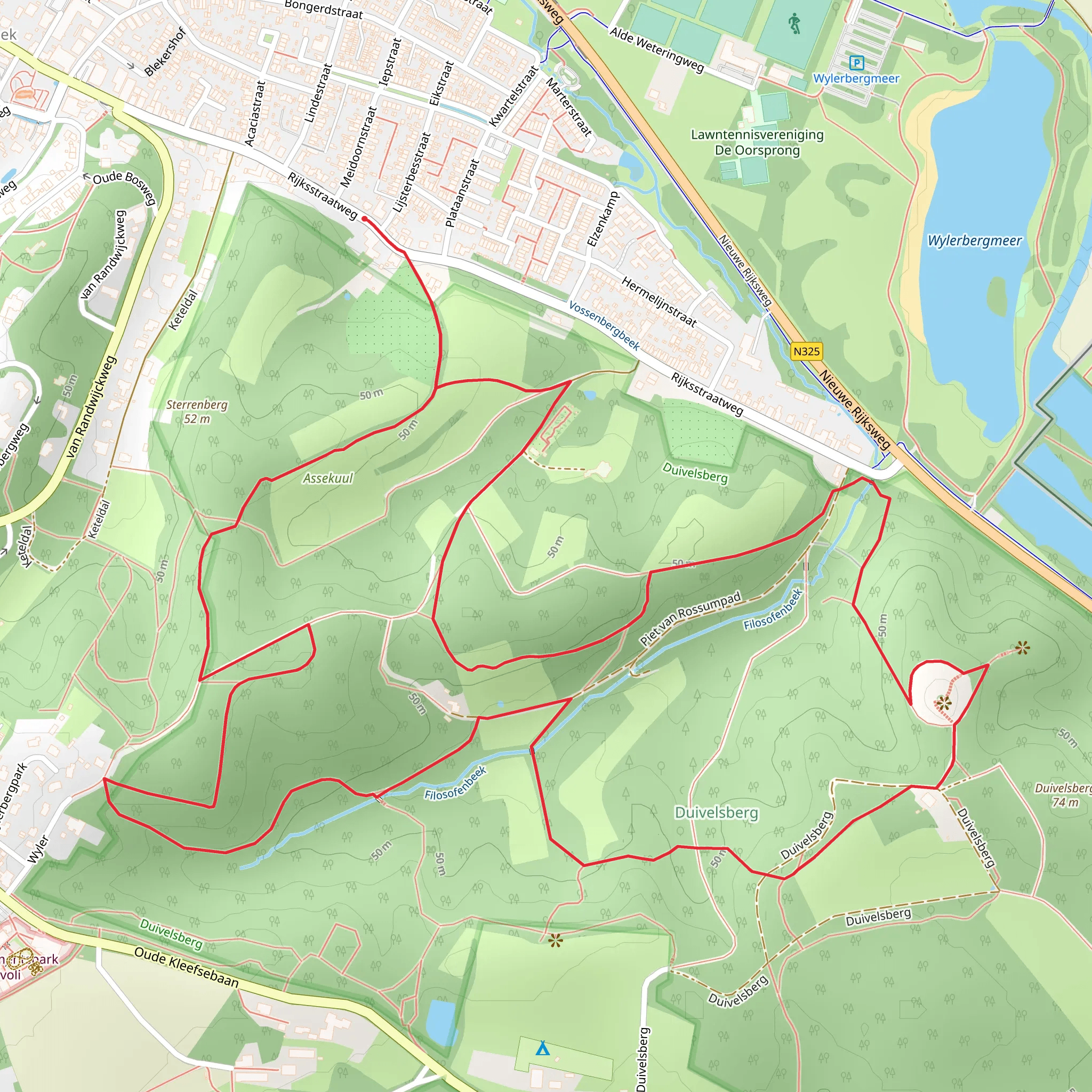 Duivelsberg, Berglust and Vossenberg Loop mobile static map