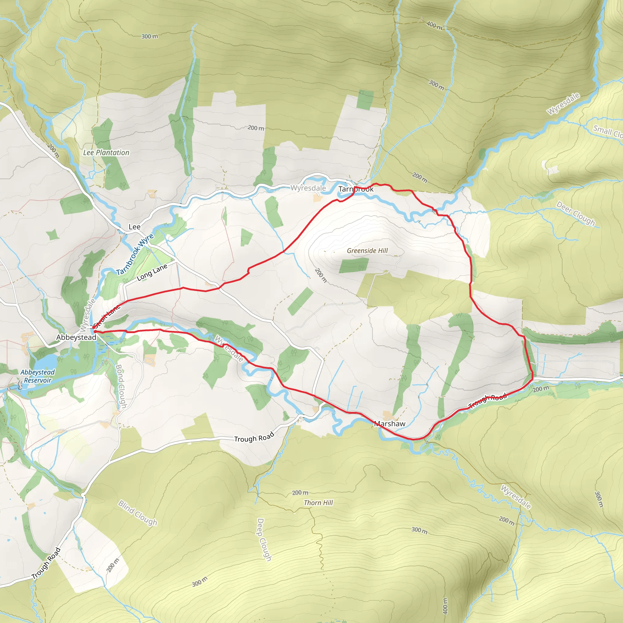 Wyre Valley Circular from Abbeystead mobile static map