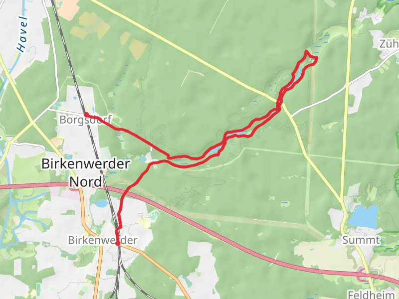 Borgsdorf to Birkenwerder Walk via Briese