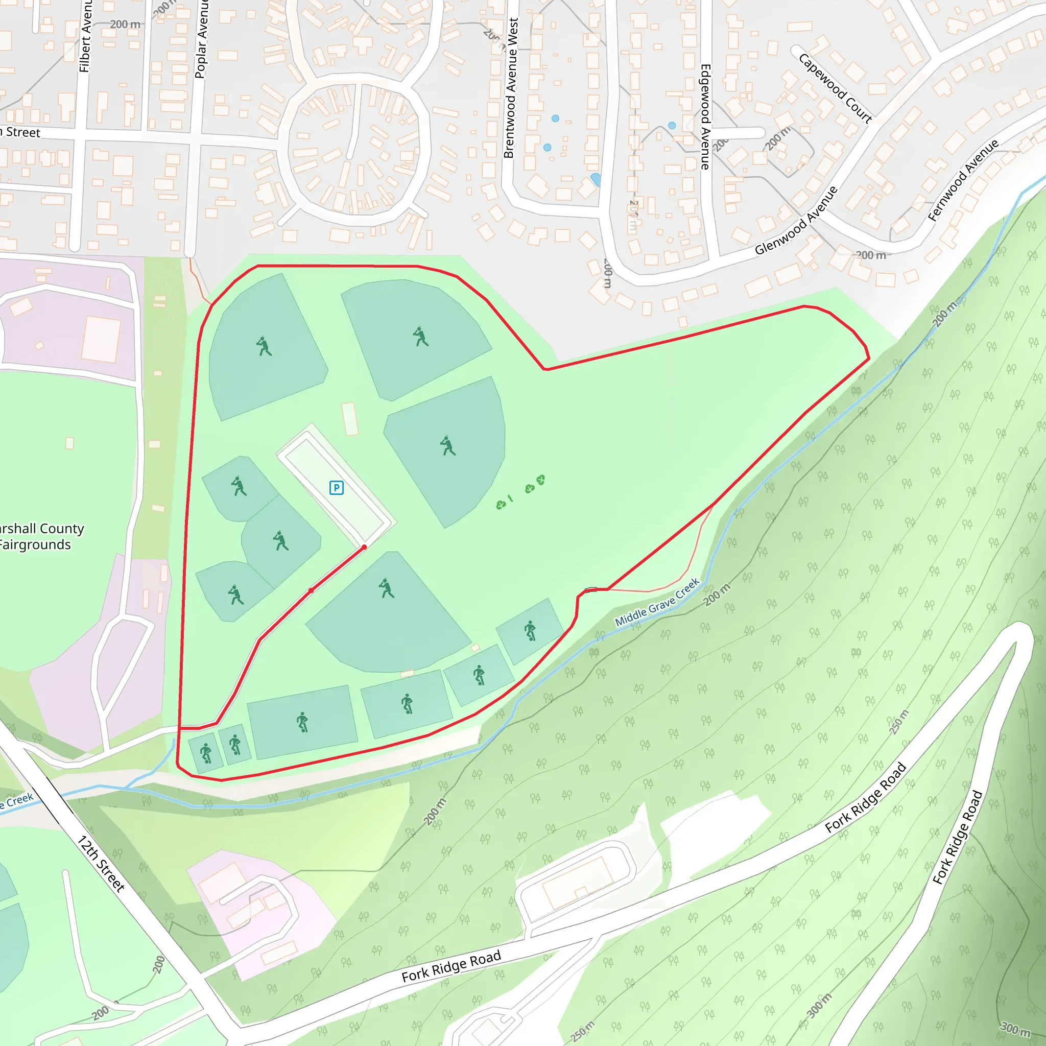 Valley Fork City Park Loop mobile static map