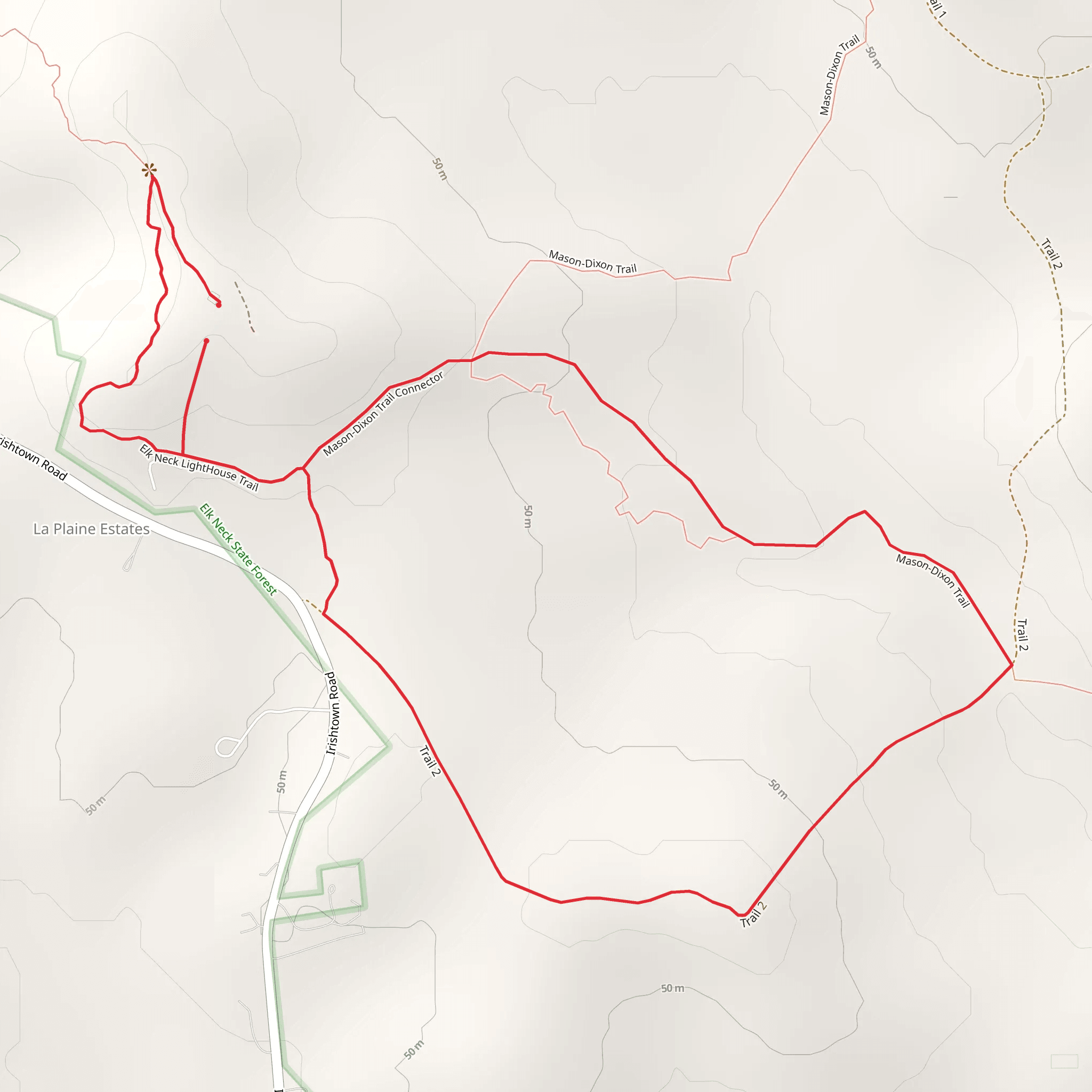 Mason-Dixon Trail Connector and Elk Neck LightHouse Trail mobile static map