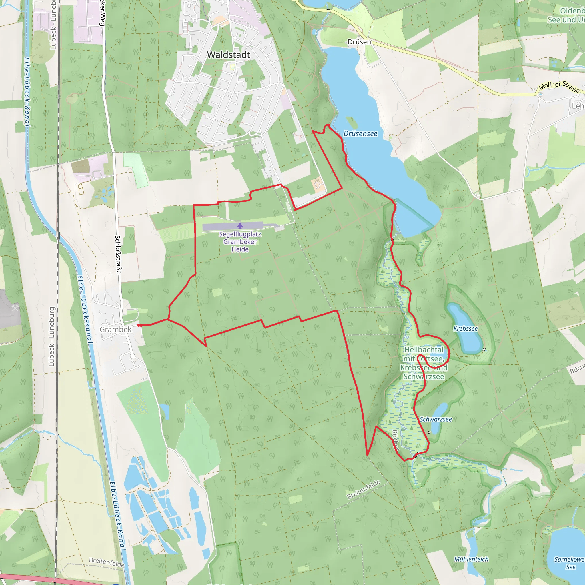 Lottsee and Drusensee Loop - Grambek mobile static map