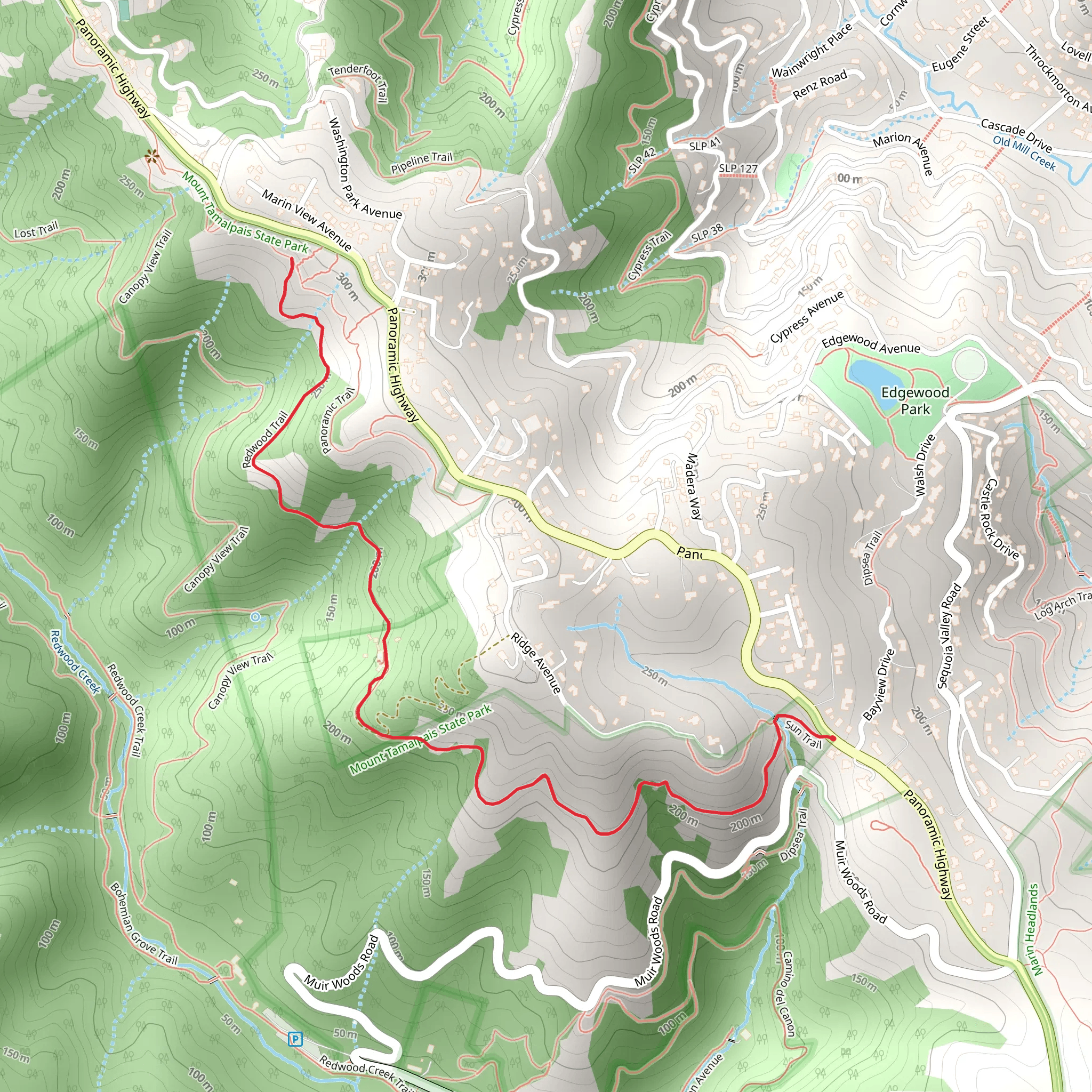 Redwood Trail mobile static map
