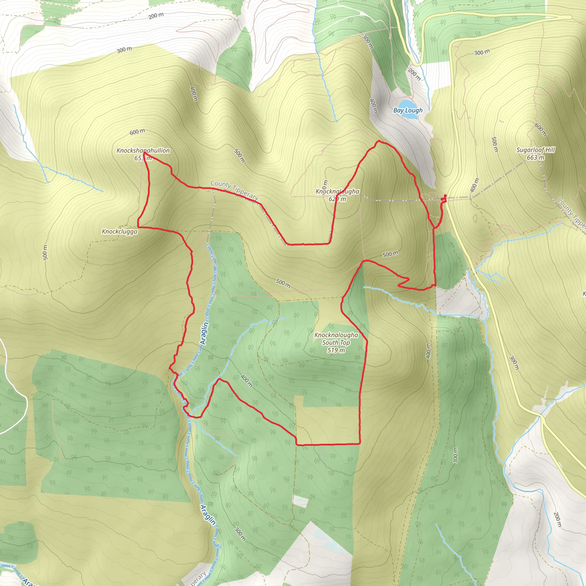 Knockmeals Doon waterfall mobile static map