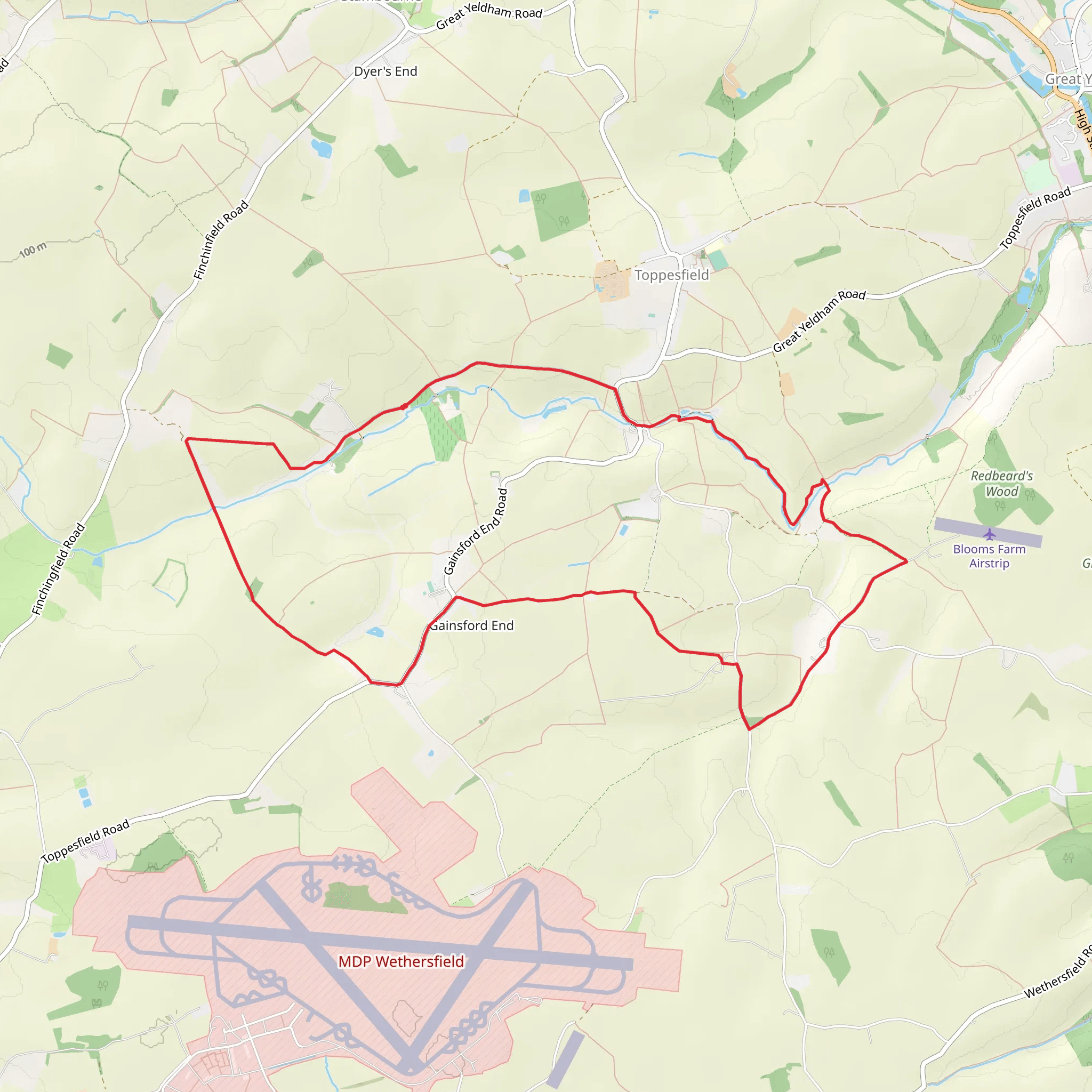 Gainsford End Loop mobile static map