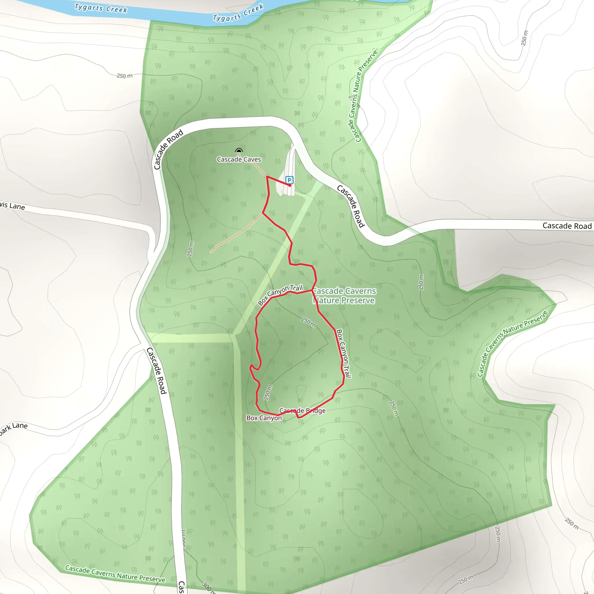 Box Canyon Loop Trail mobile static map