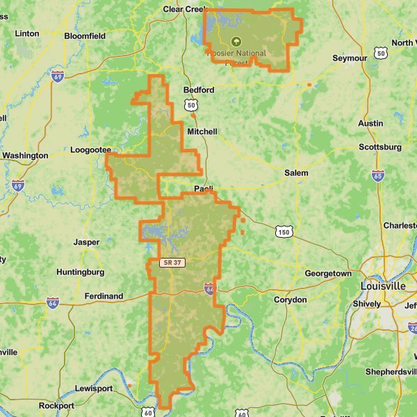 Hoosier National Forest mobile static map