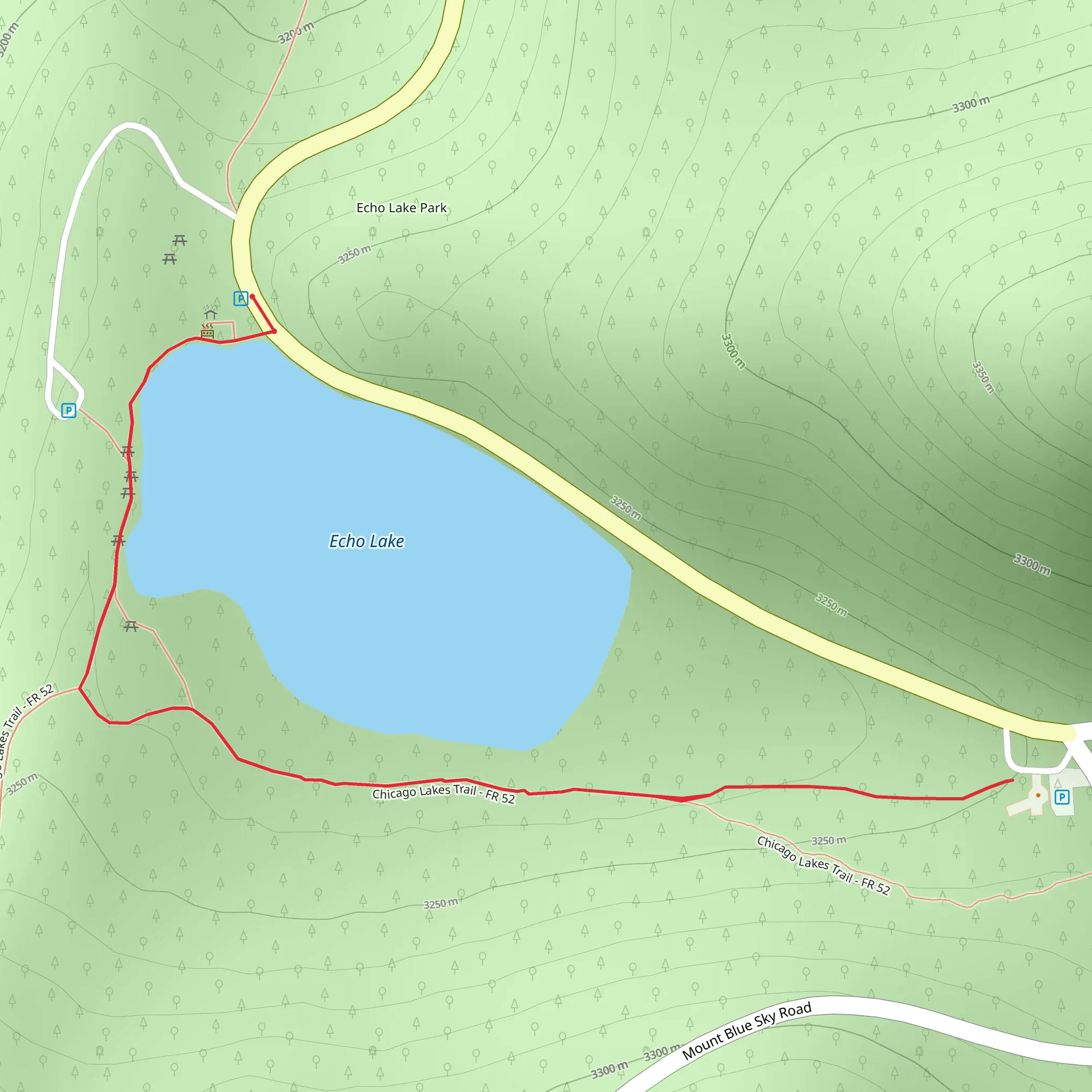 Echo Lake West Shore Trail mobile static map