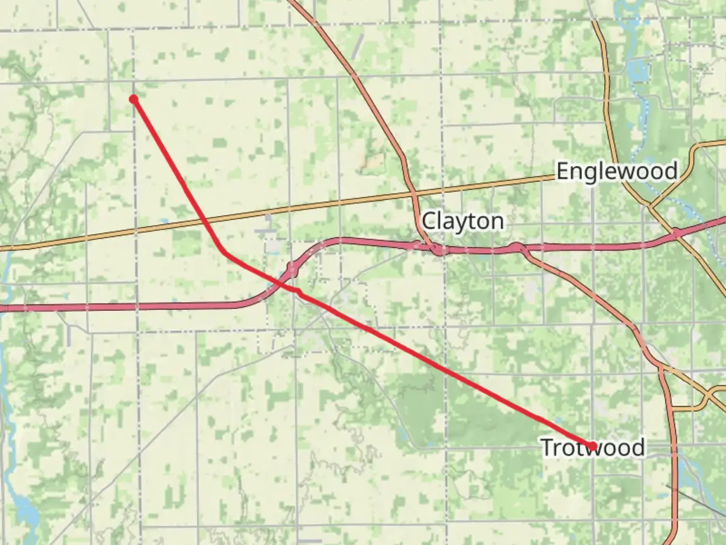 An image depicting the trail Wolf Creek Trail - Trotwood and its surrounding area.