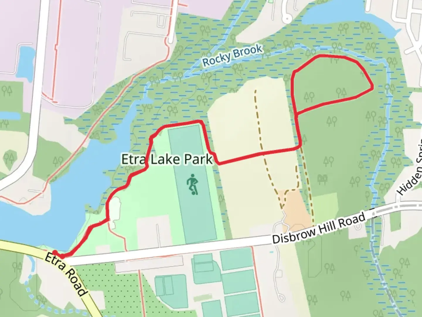 An image depicting the trail Disbrow Hill Road Loop and its surrounding area.