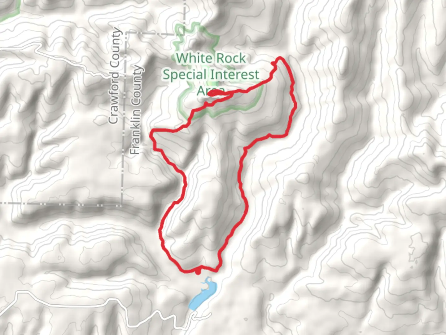 An image depicting the trail White Rock Shores Lake Loop East-West and its surrounding area.