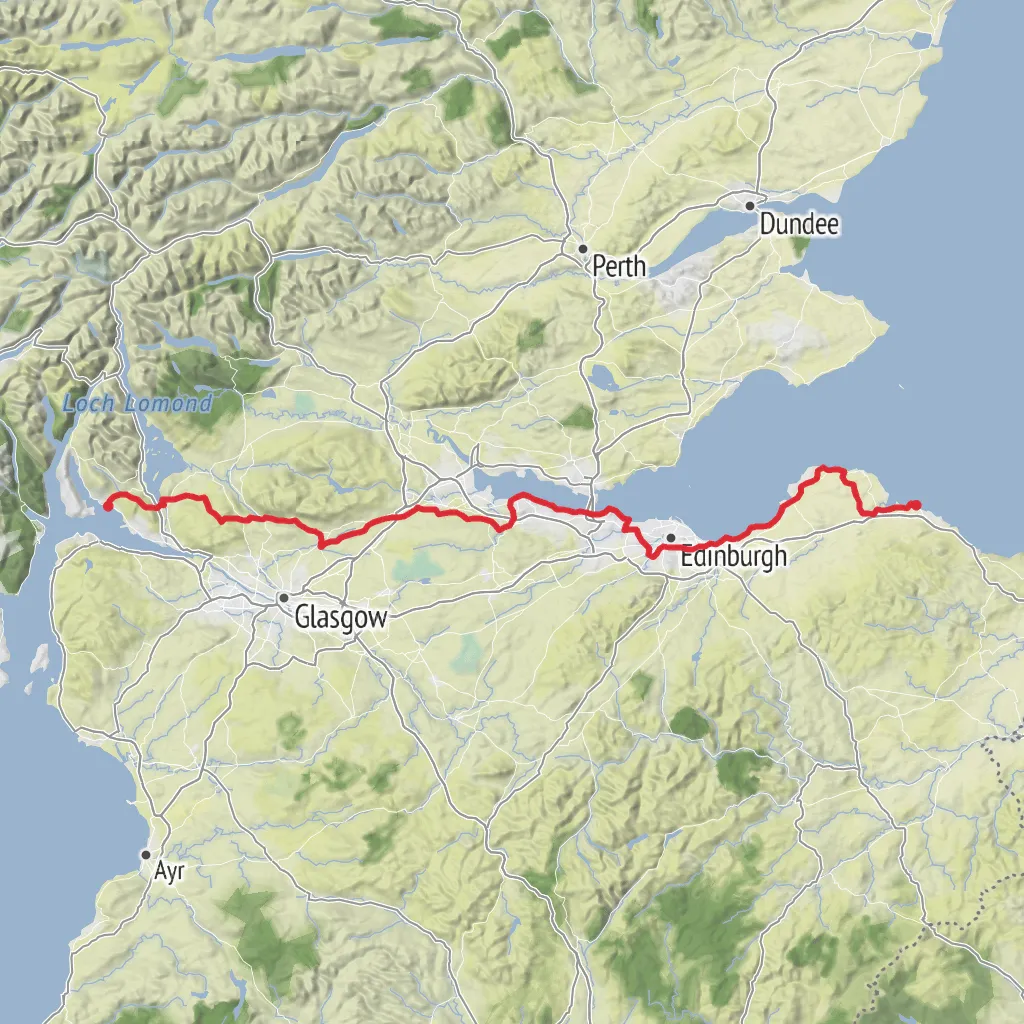 John Muir Way mobile static map