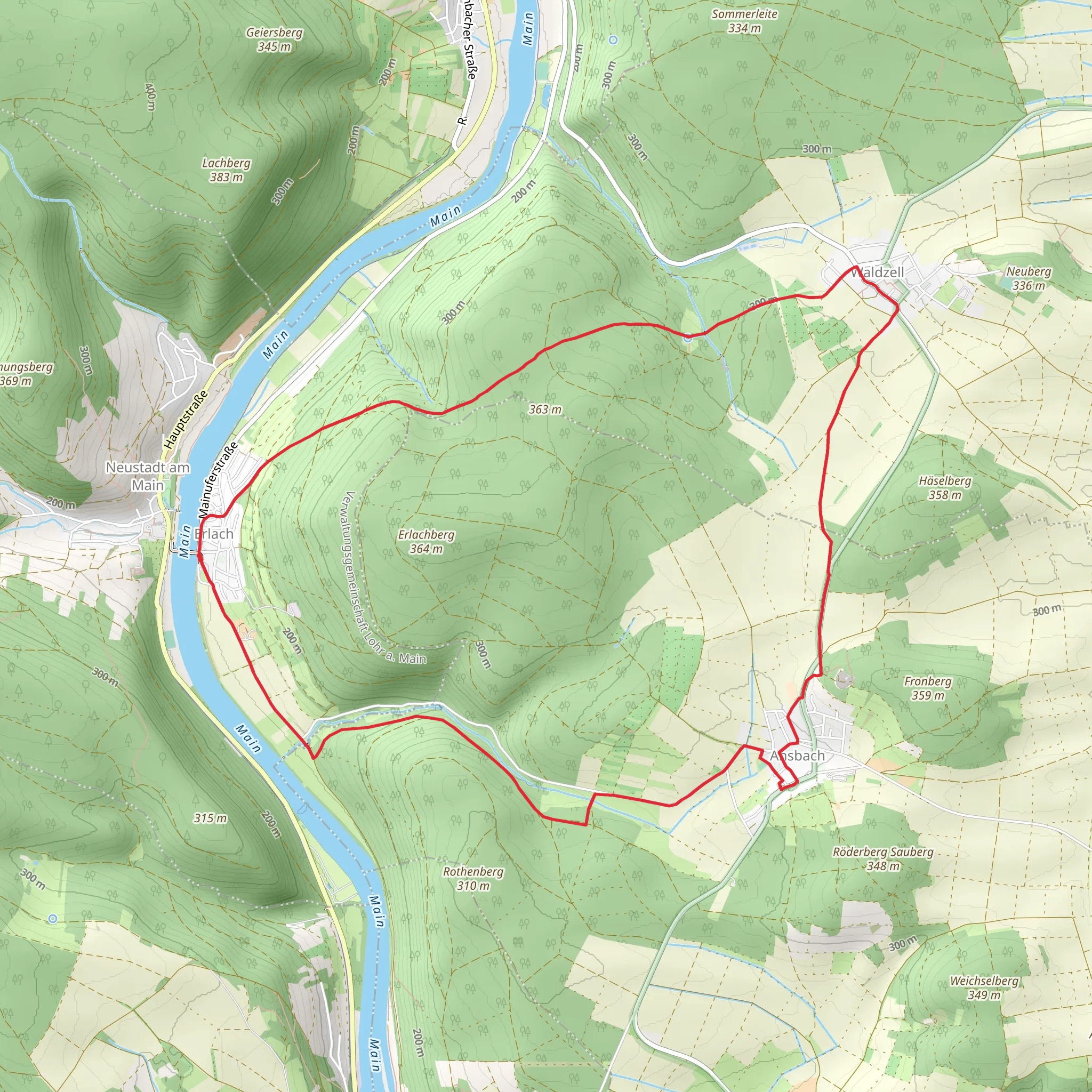 Kulturweg Waldsassengau and Ortswanderweg Lohr S Loop mobile static map