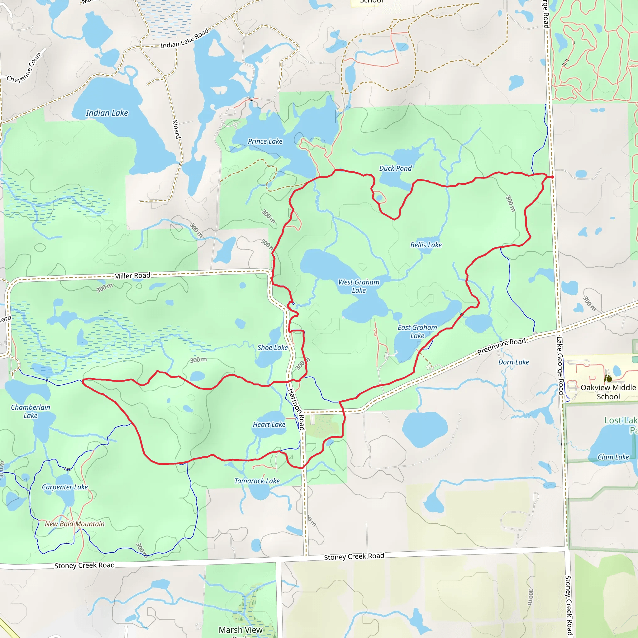 Orange, White and Green Loop Trail mobile static map