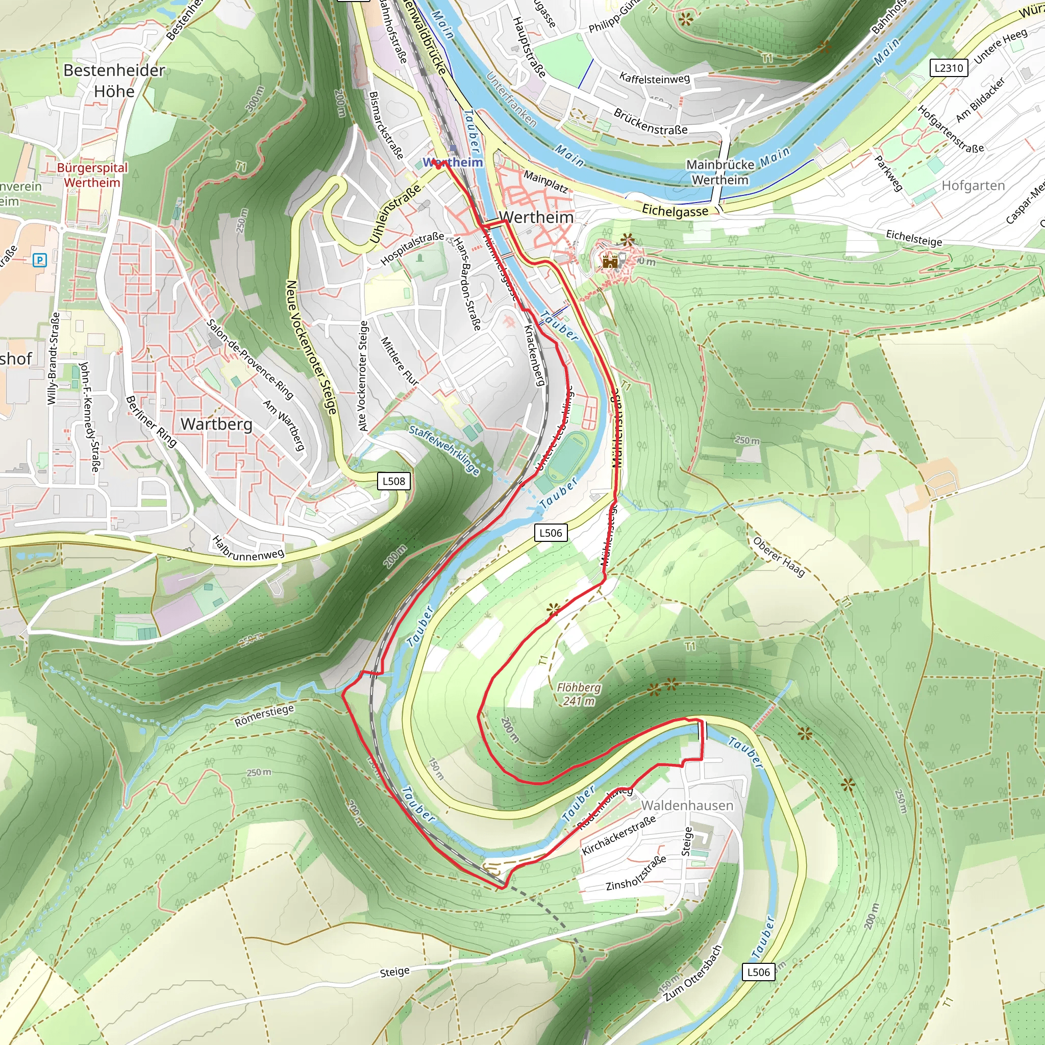 Gebiets Wanderweg and Muehlensteige Loop mobile static map