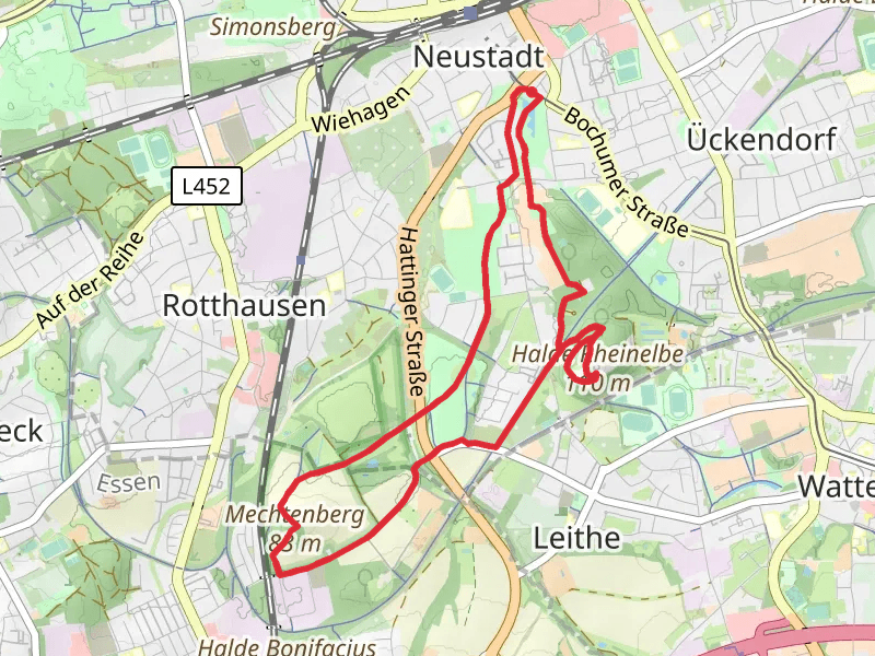 Himmelstreppe and Blick nach Gelsenkirchen in Wissenschaftspark Gelsenkirchen