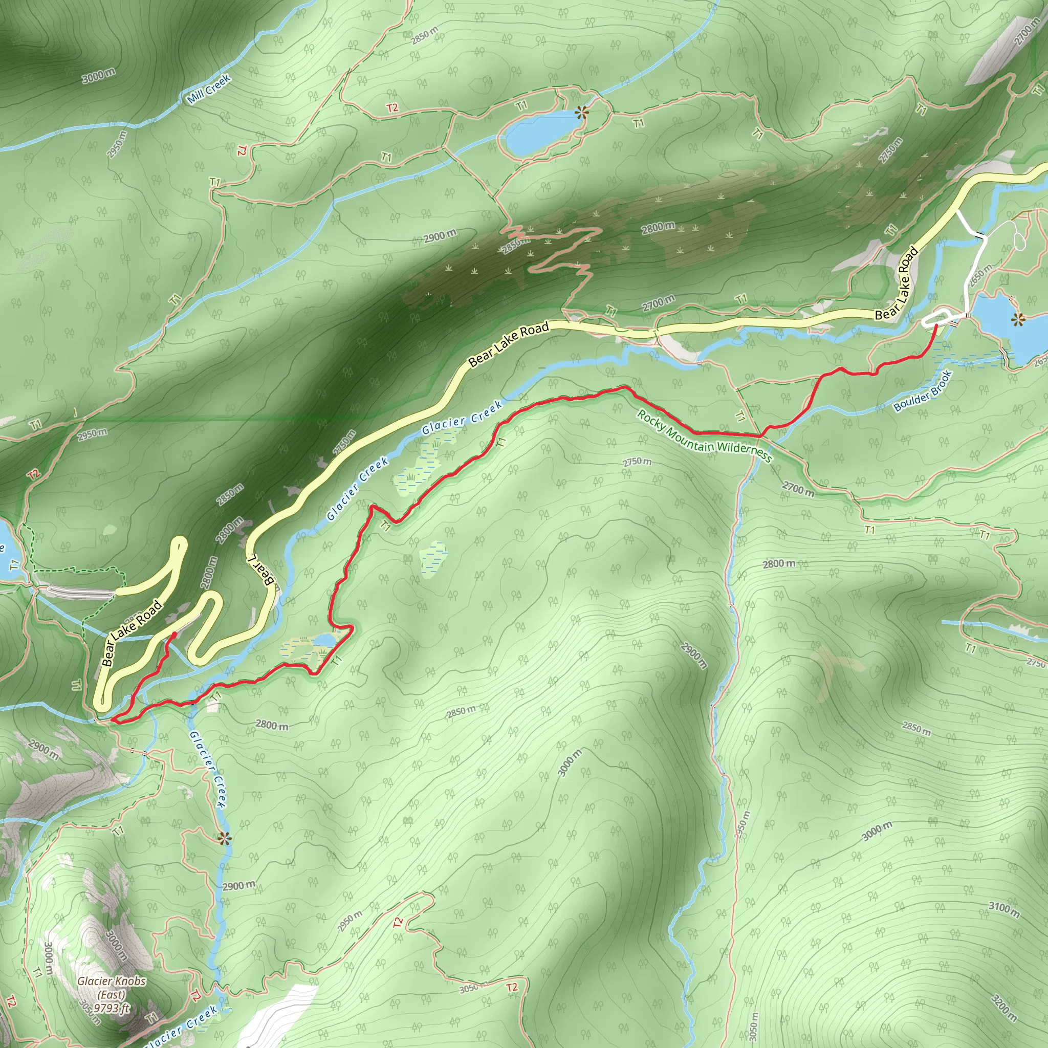 Glacier Creek Trail mobile static map