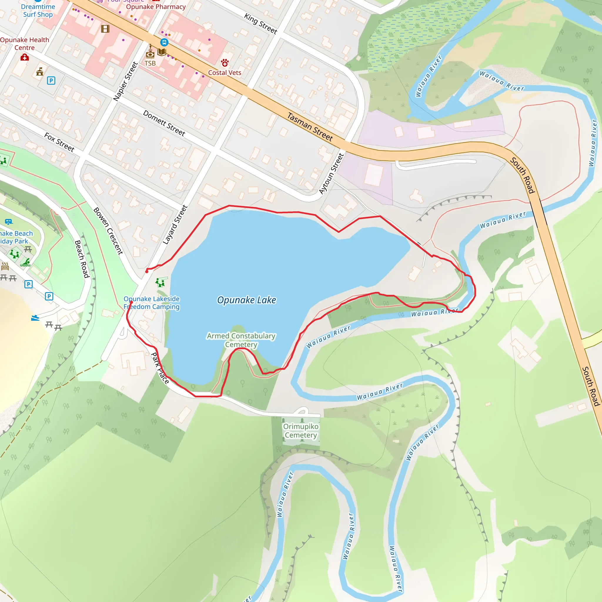 Ōpunakē Lake Trail mobile static map
