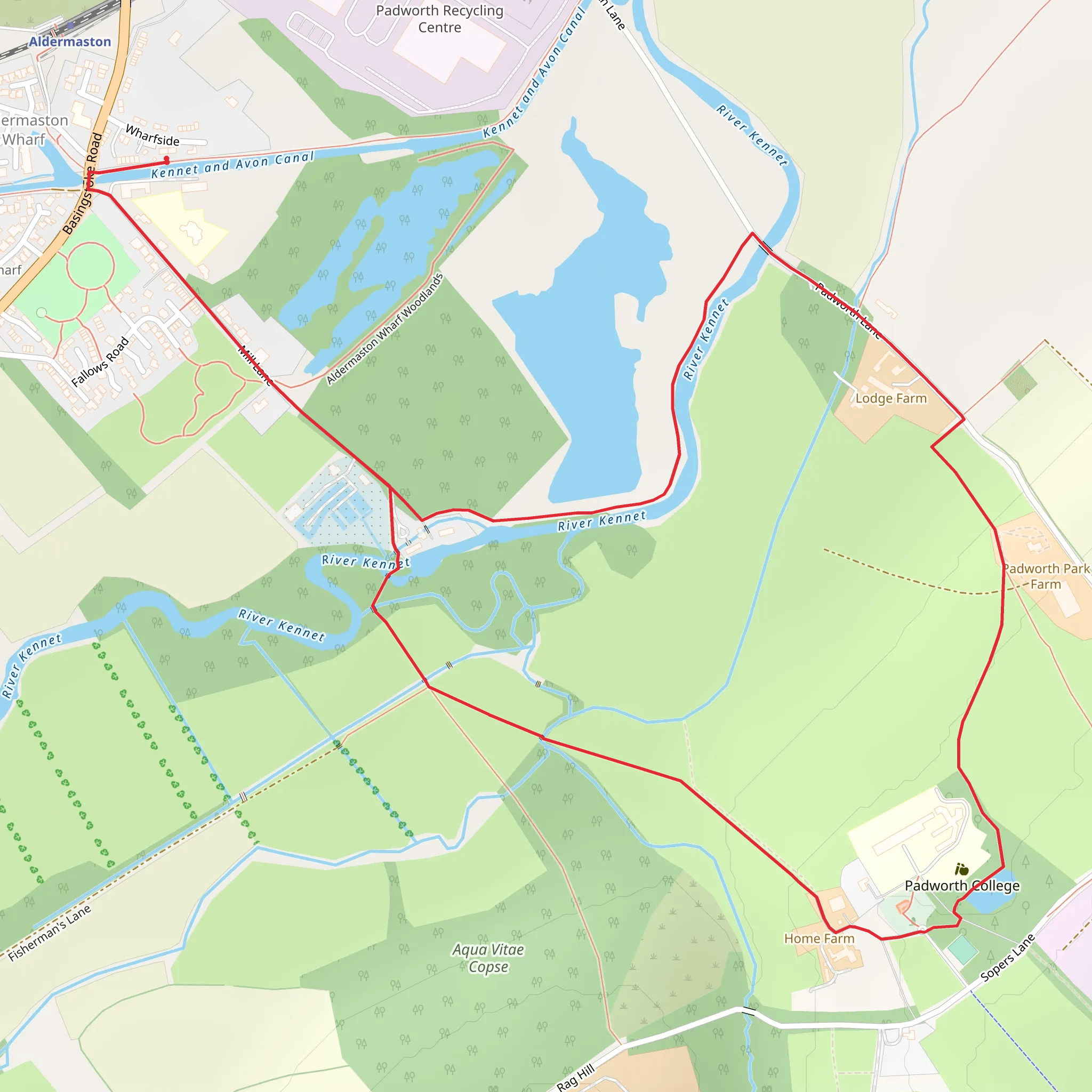Padworth Loop mobile static map