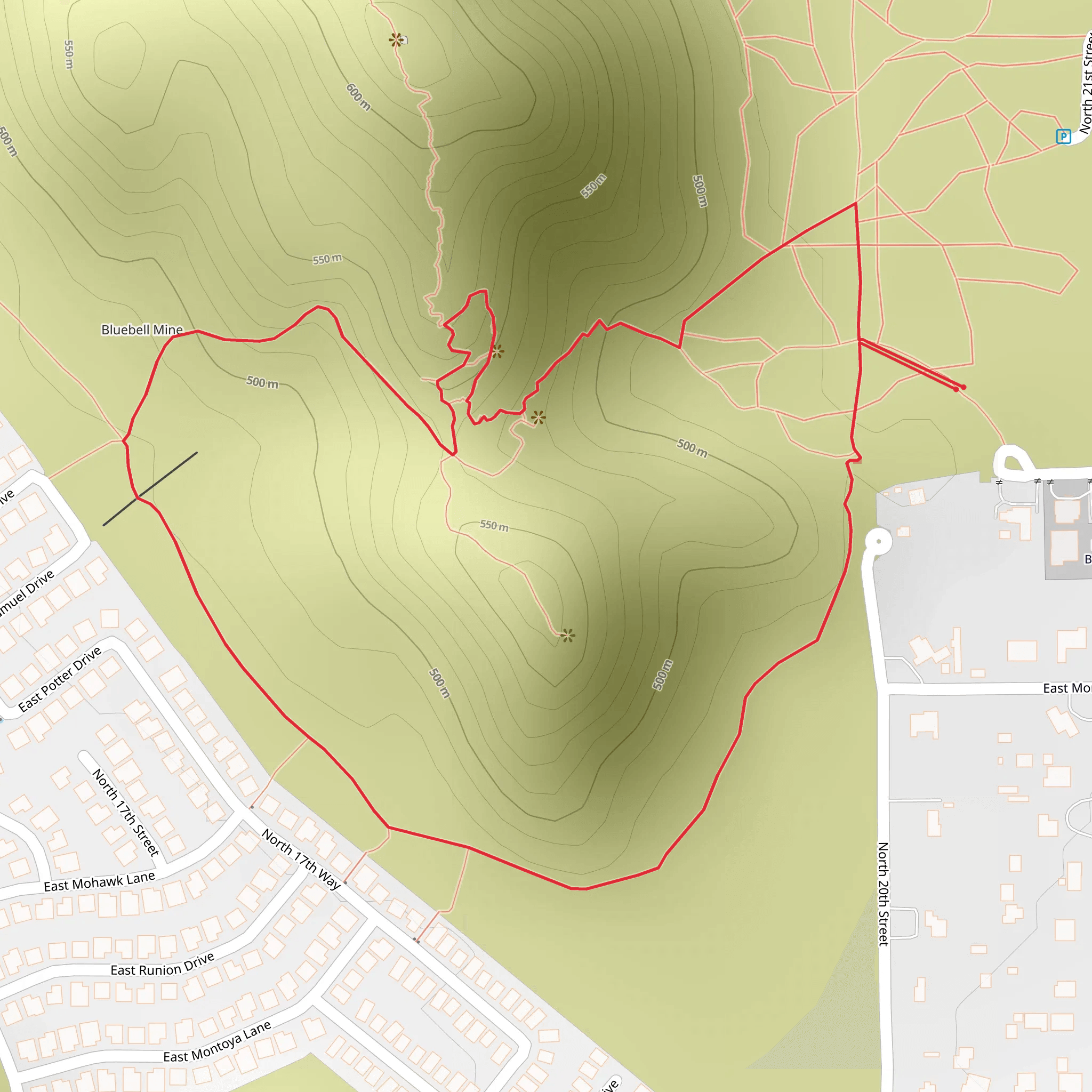 Scarlett Canyon Preserve Short loop mobile static map