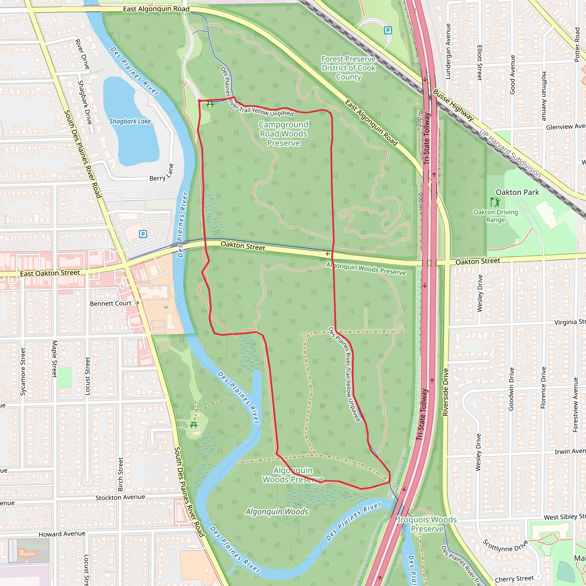 Campground Road Woods Loop mobile static map