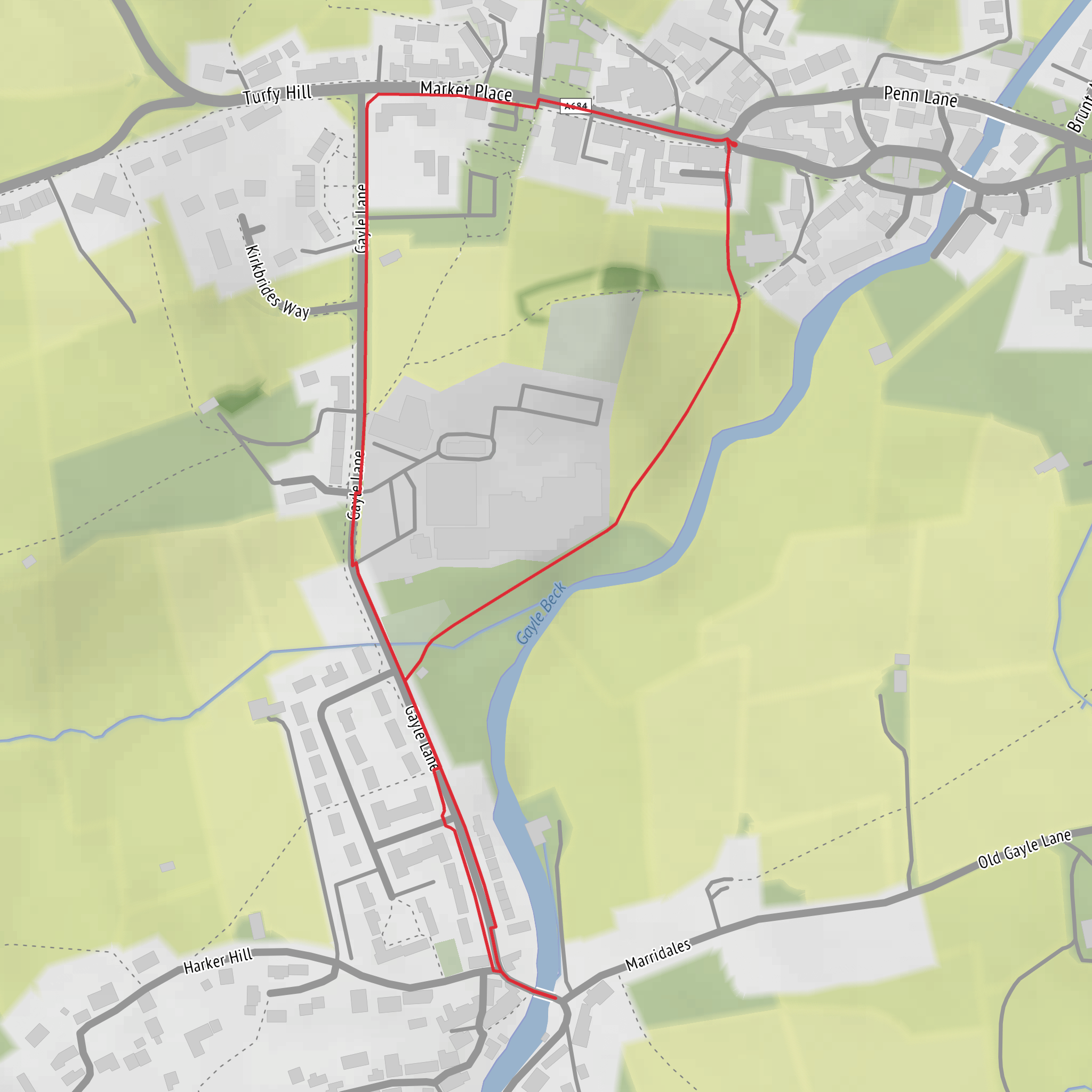 Hawes and Gayle Beck Loop mobile static map