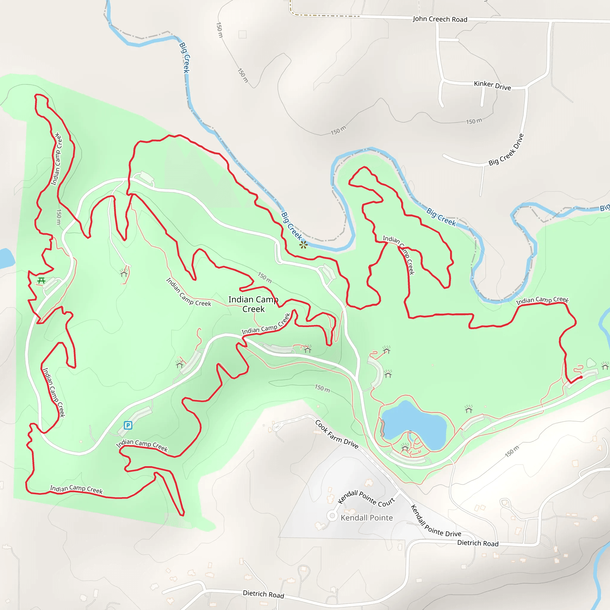 Big Creek - Indian Camp Creek Loop mobile static map