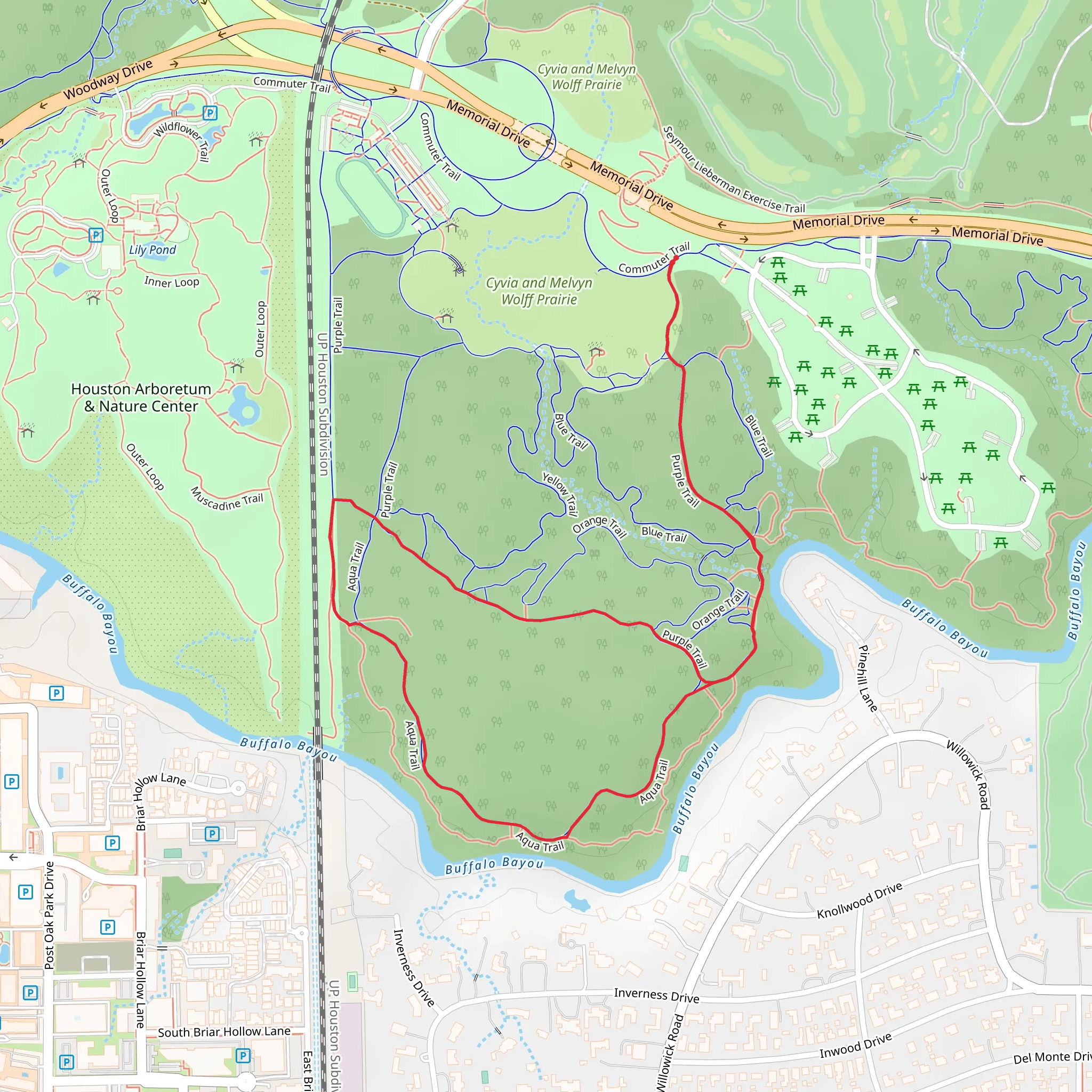 Purple Trail and Aqua Trail Loop mobile static map