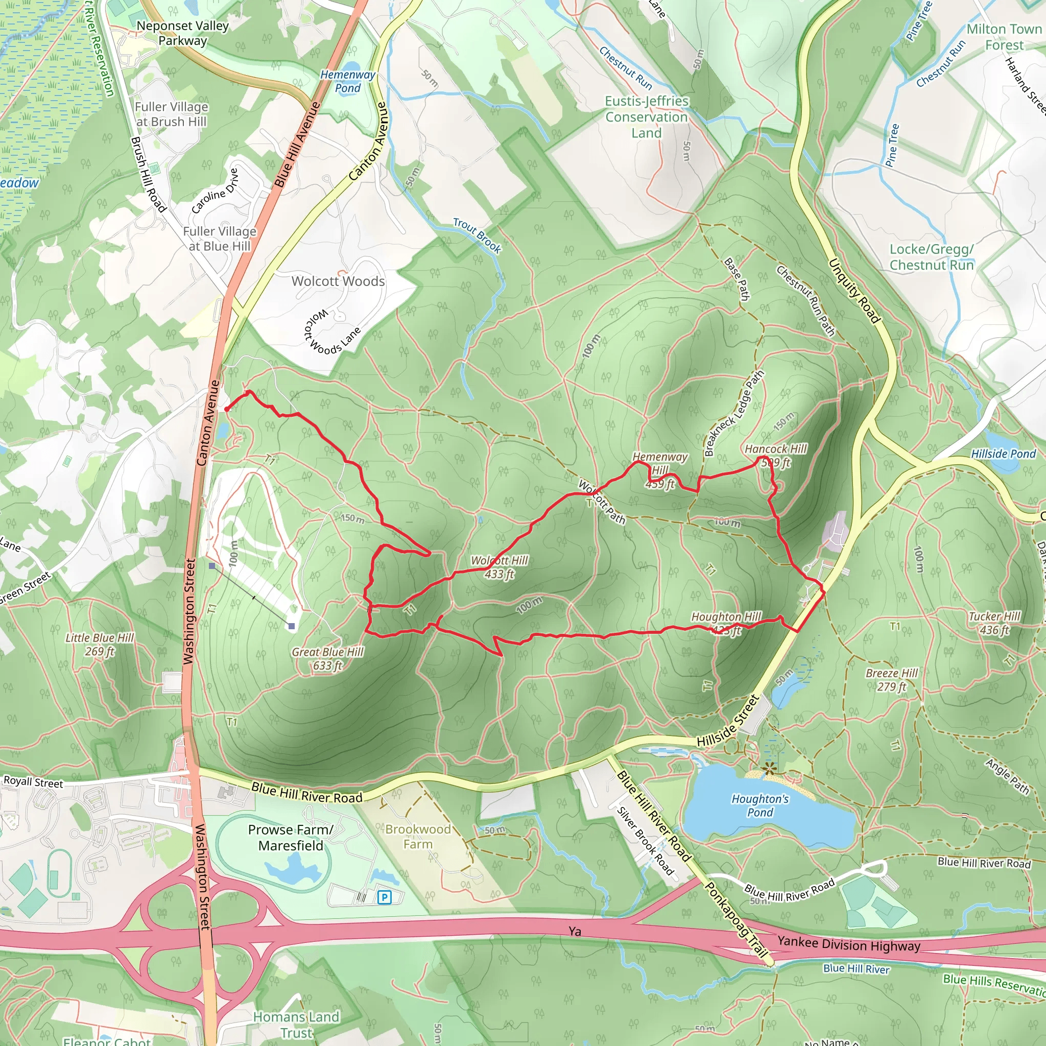 Wolcott Hill Hancock Hill Loop mobile static map