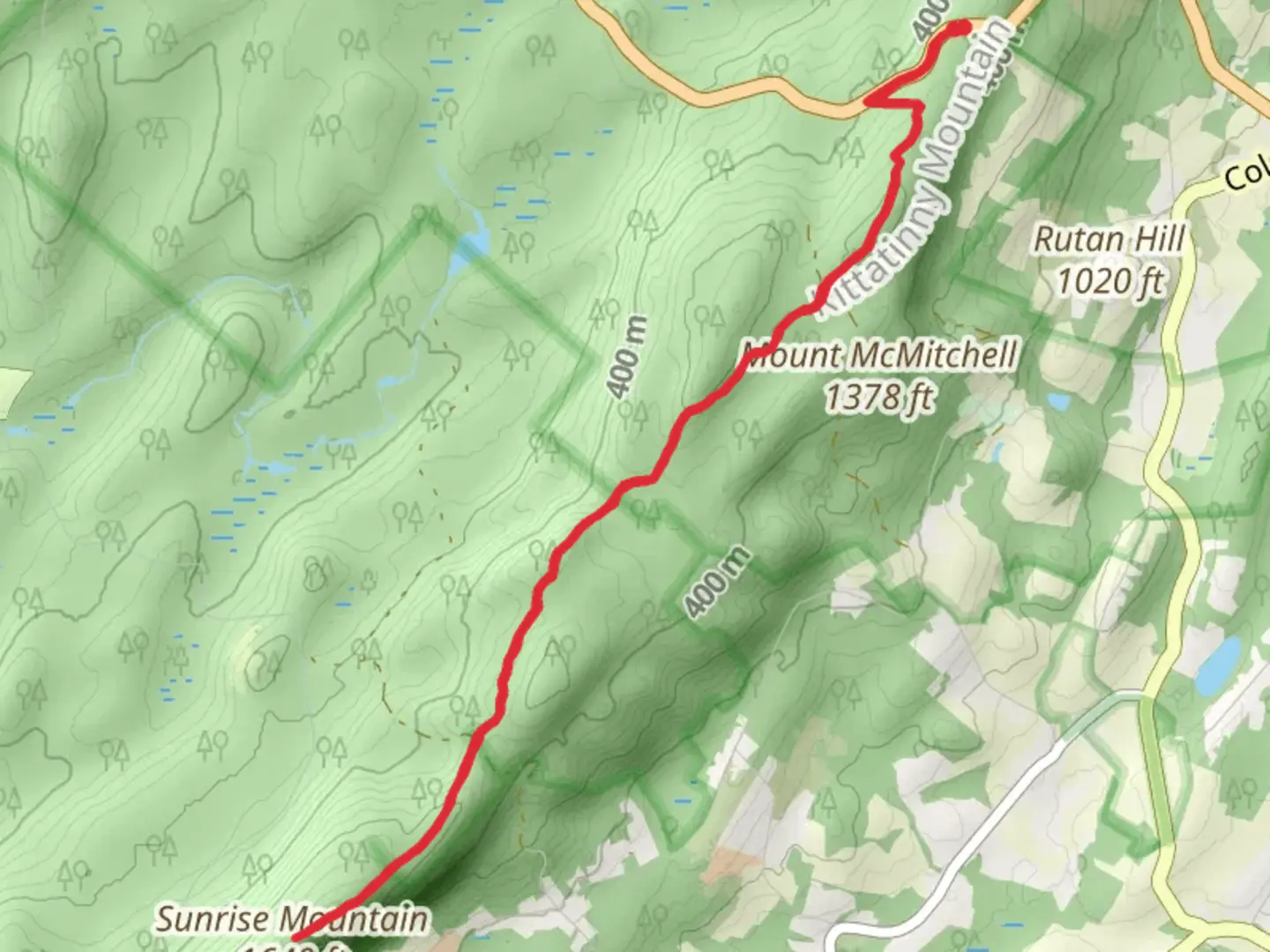 An image depicting the trail Sunrise Mountain via Appalachian Trail and its surrounding area.