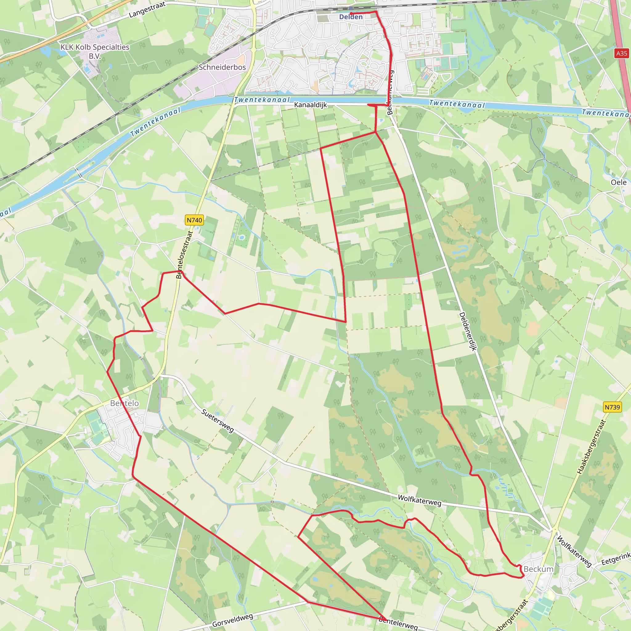 Bentelerzijde and Den Heimer Loop mobile static map