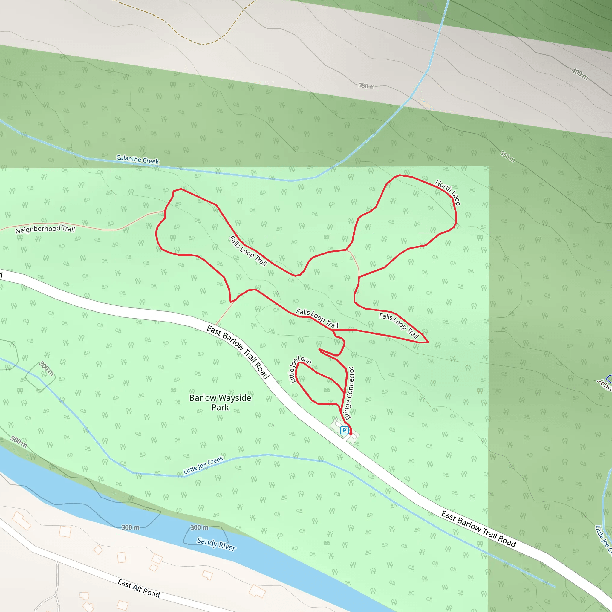 Falls Loop Trail mobile static map