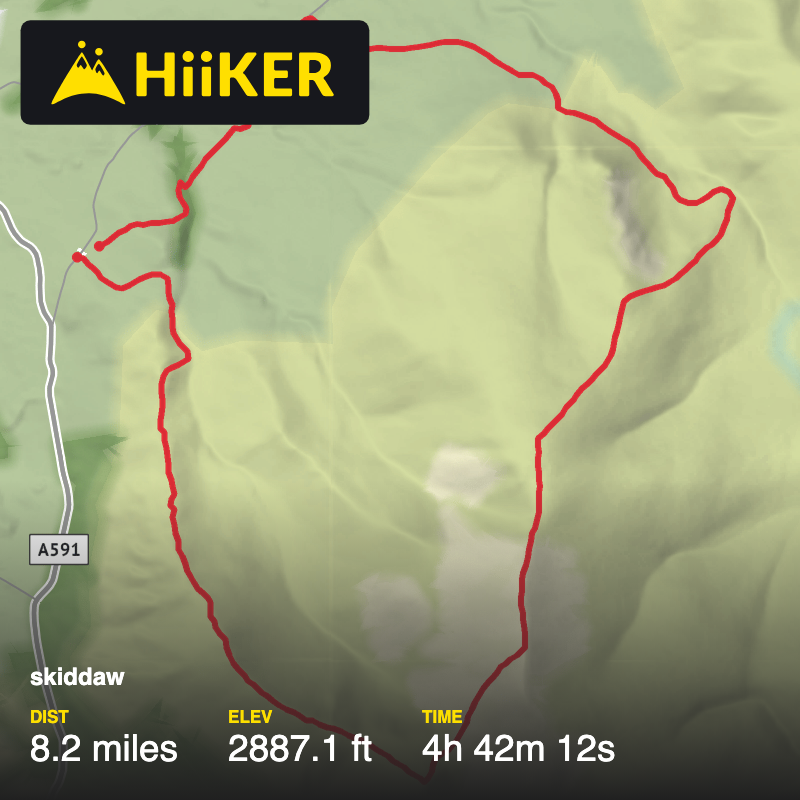 A map preview of the recording skiddaw.