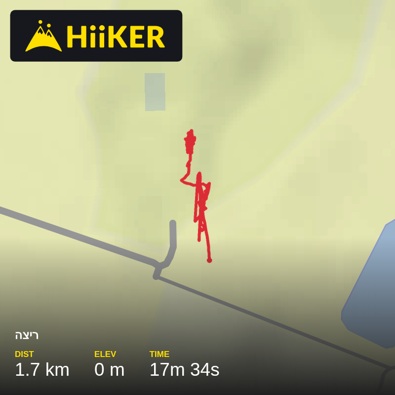 A map preview of the recording ריצה.