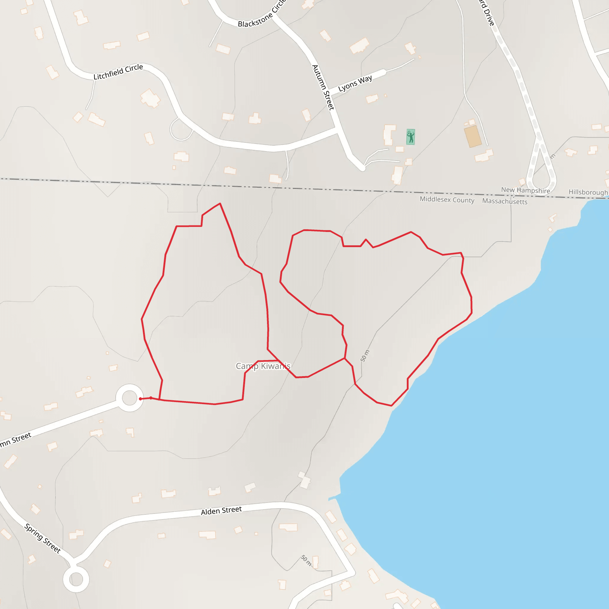 Camp Kiwanis Loop - Autumn Street mobile static map