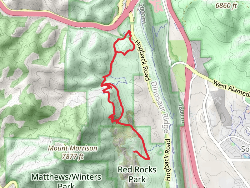 Morrison Slide Trail, Red Rocks Trail and Village Ride Loop