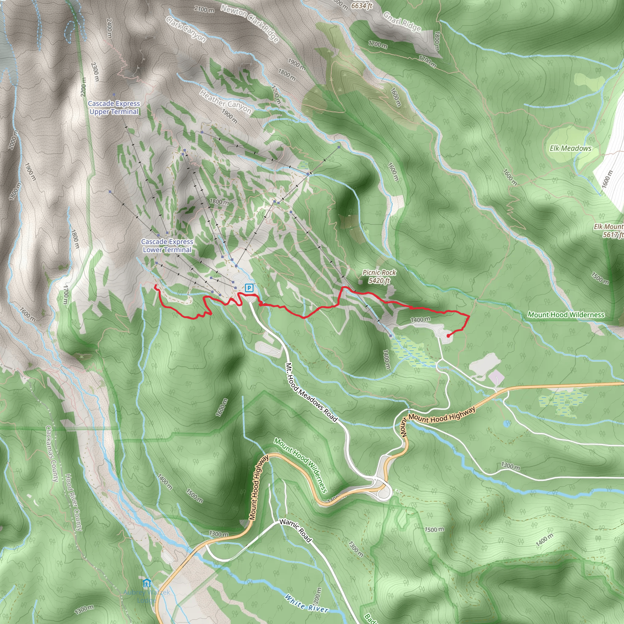 Umbrella Falls Trail mobile static map