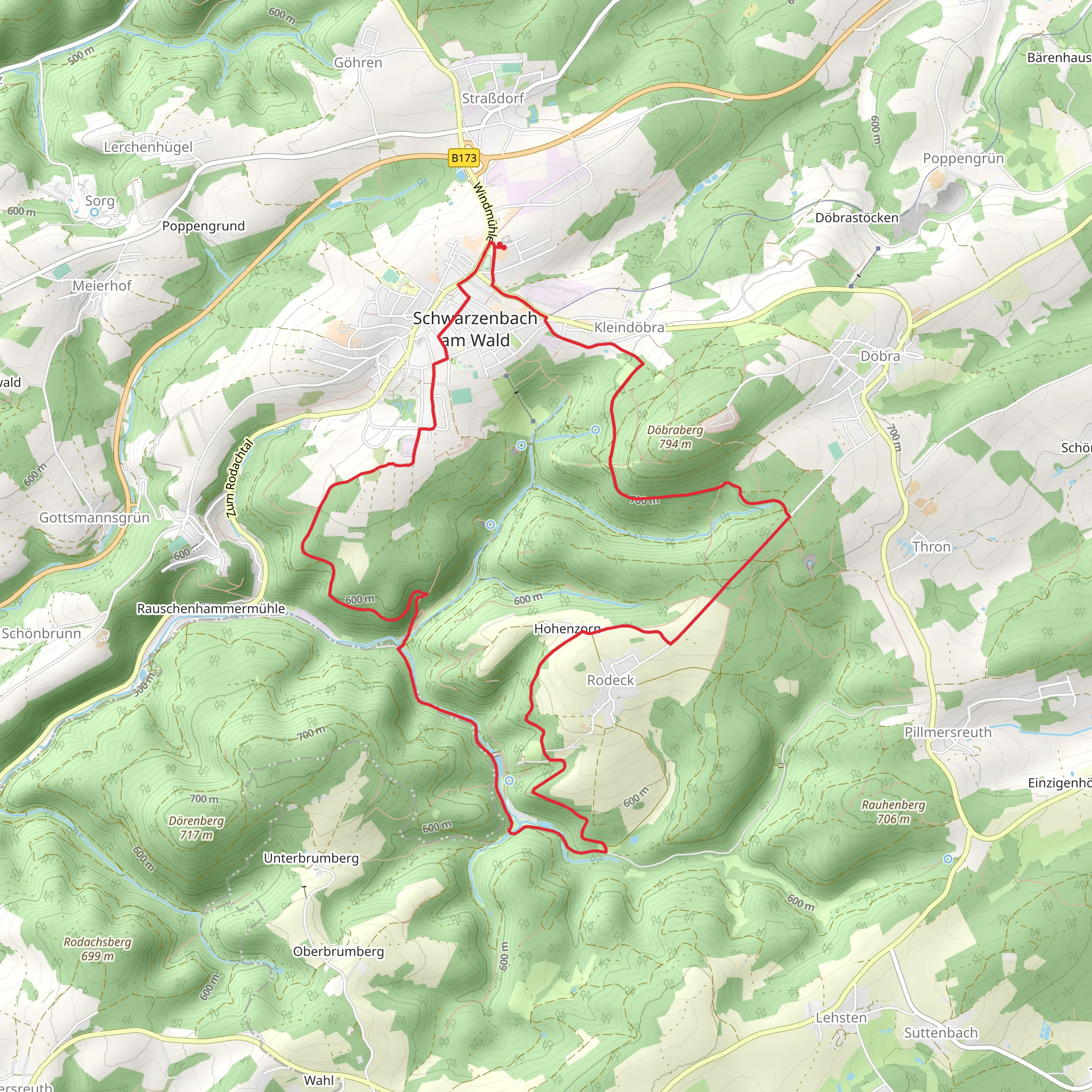 Frankenweg Teil and Wasserscheidenweg Loop mobile static map