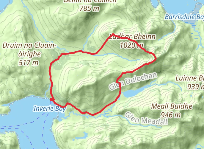 Ladhar beinn mobile static map