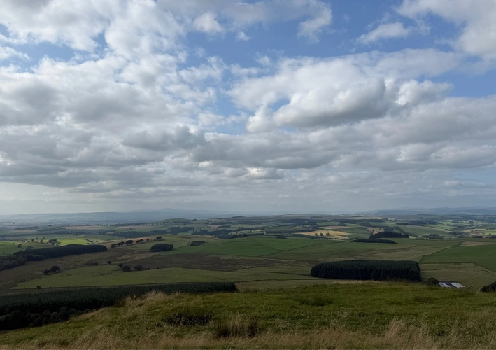 Burnswark Hill from Tundergarth Church