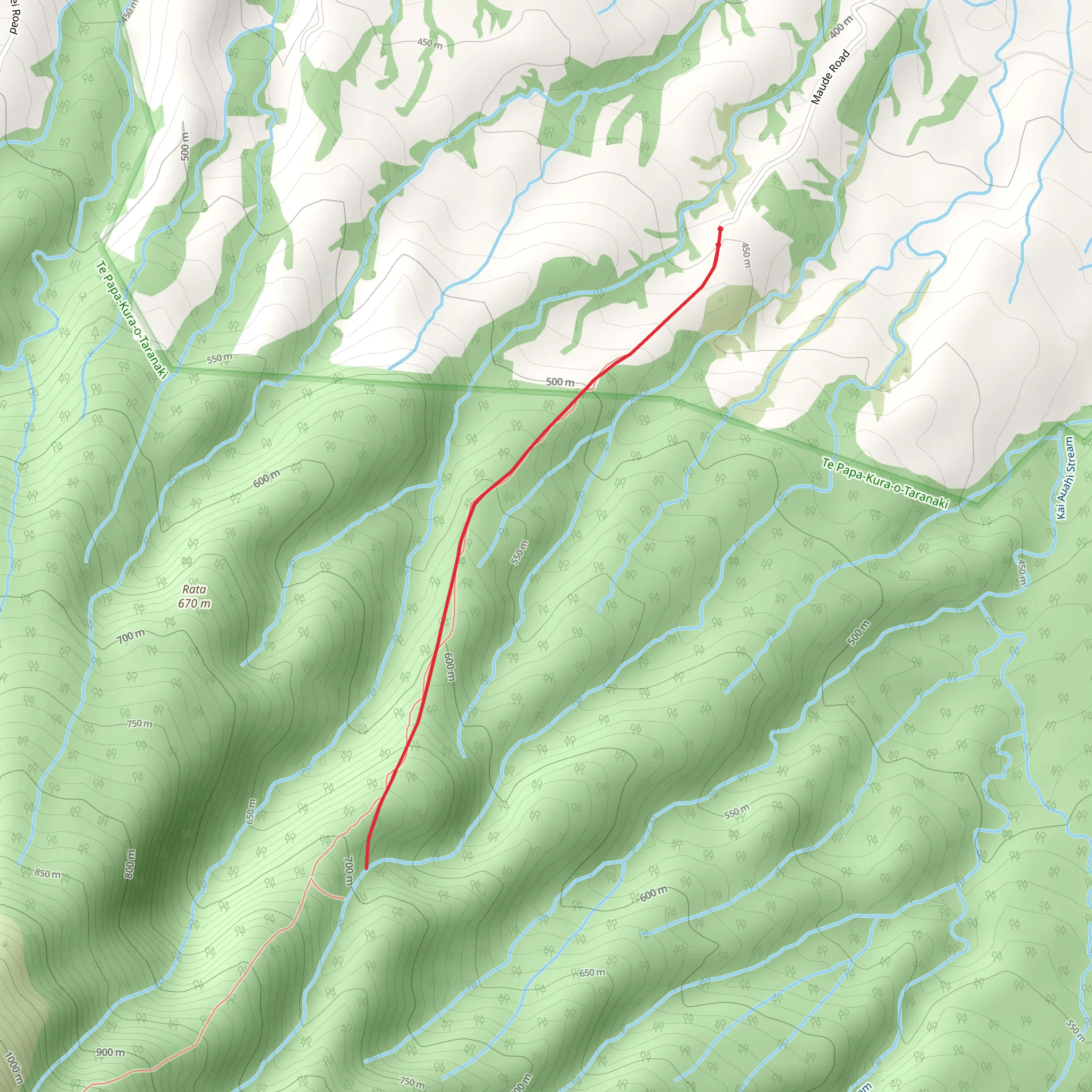 Pouakai Range Tramping Tracks - Maude Track to Mangakotukutuku Falls mobile static map