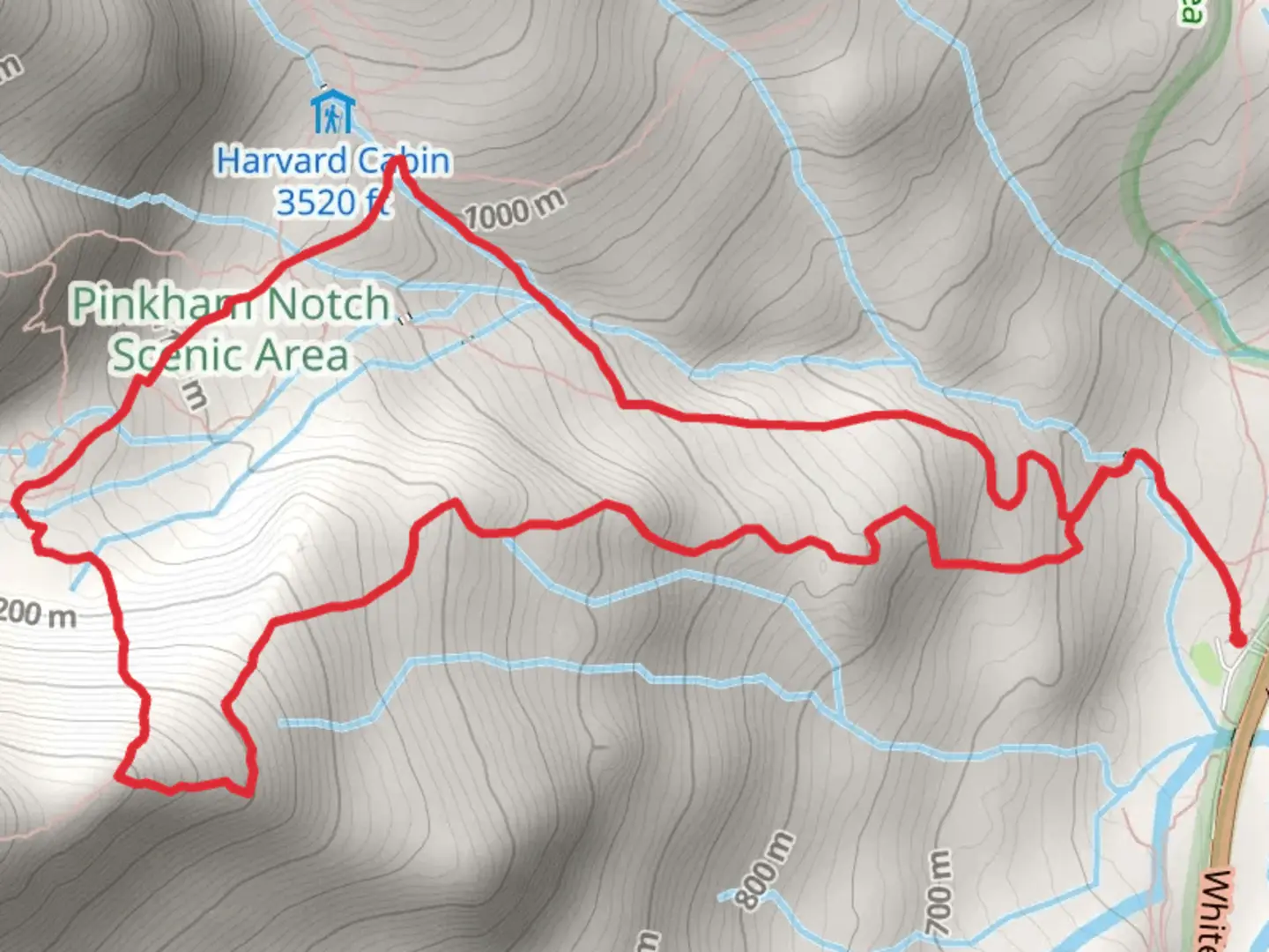 An image depicting the trail Hungtington Ravine Trail and Tuckerman River Loop and its surrounding area.