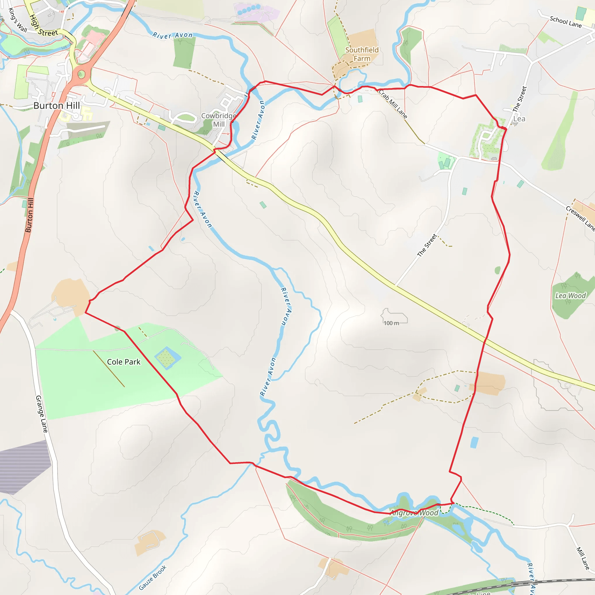 Lea Loop via Angrove Wood mobile static map